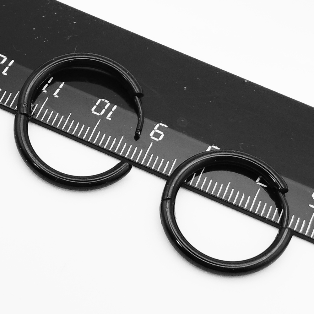 Серьги-кольца диаметр 18 мм. Сталь 316L, титановое покрытие.