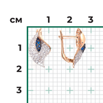Серьги «Каллы» с английским замком из красного золота с фианитами