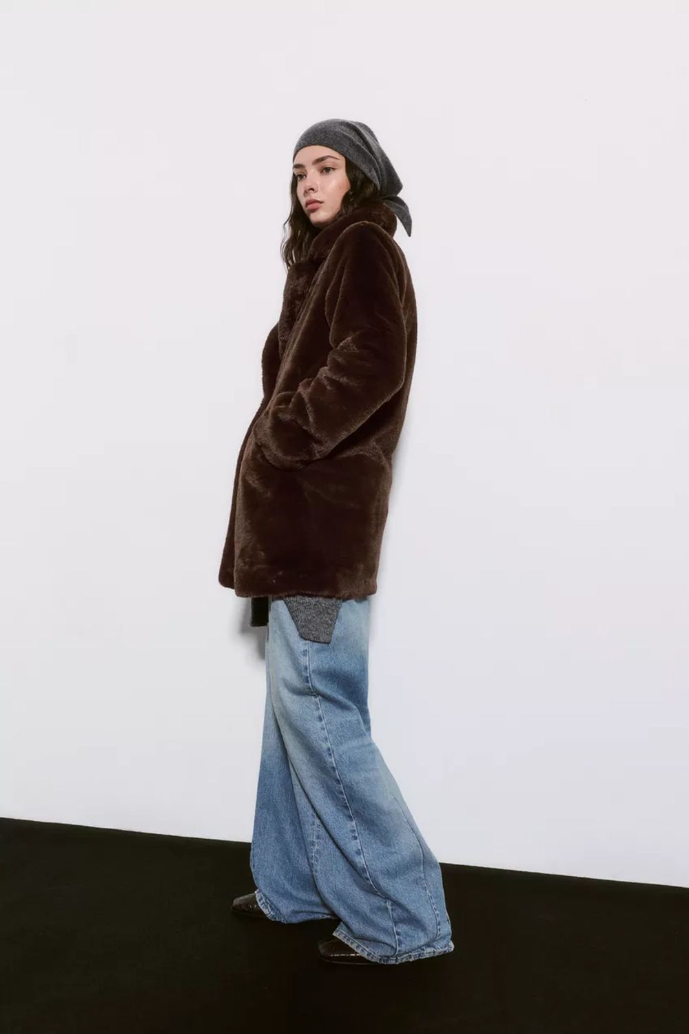 PULL&BEAR Шуба из искусственного меха, коричневый