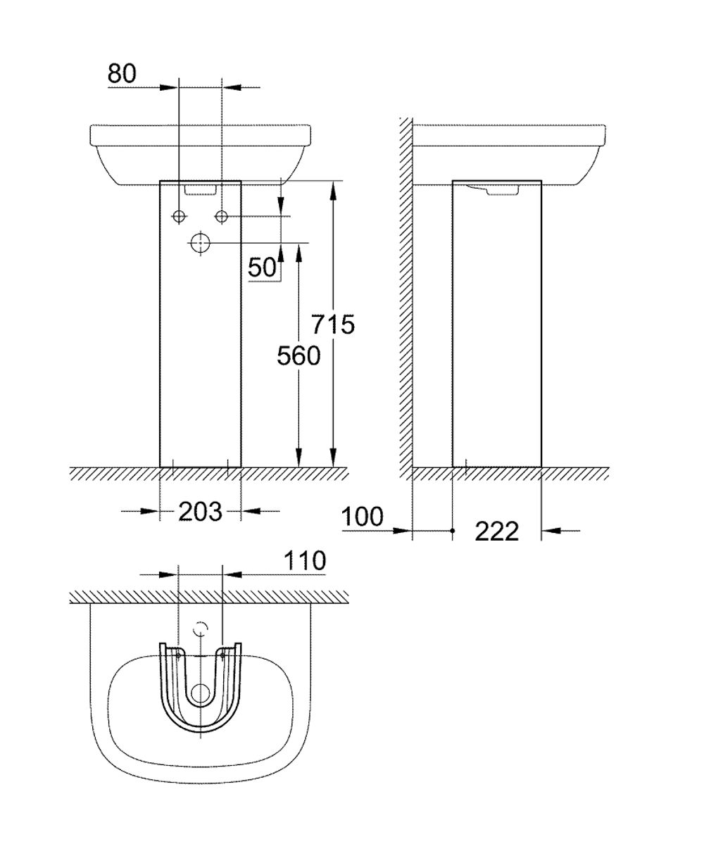 Пьедестал Для Раковины Grohe Euro Ceramic 39202000