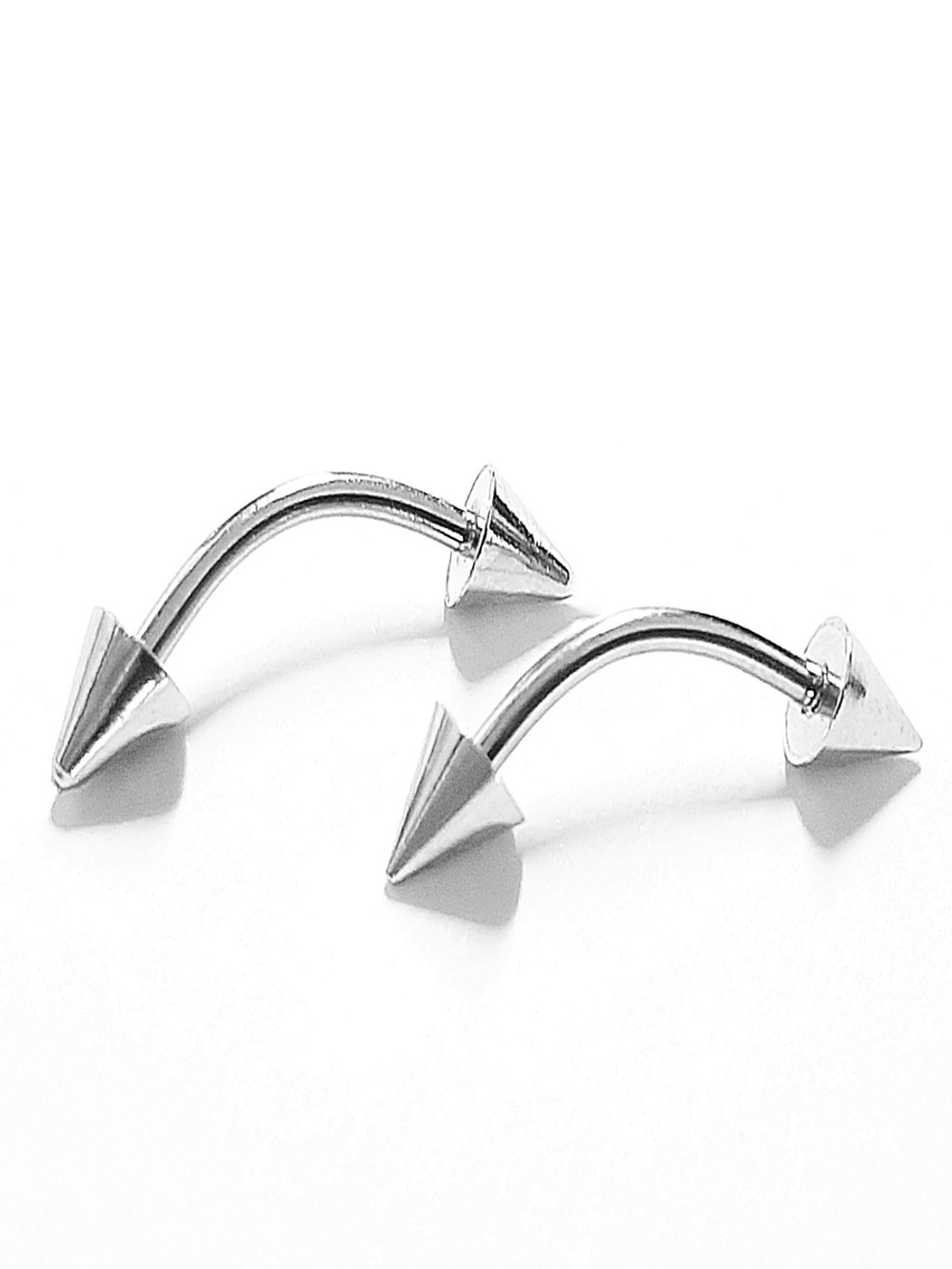 Микробанан 10 мм с конусами 6 мм для пирсинга брови. Медицинская сталь. 1 шт.