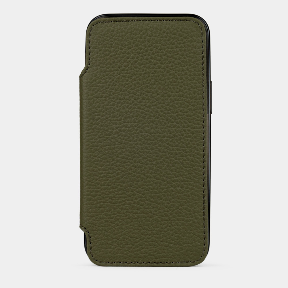 Чехол кожаный Benoit для iPhone 12 Mini зеленого цвета