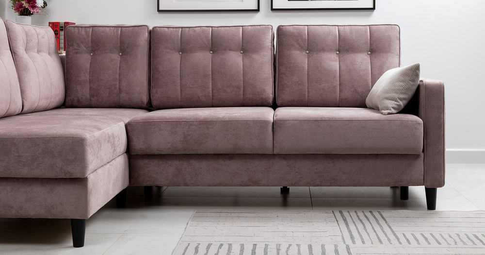 Арно угловой диван-кровать (пепел розы)