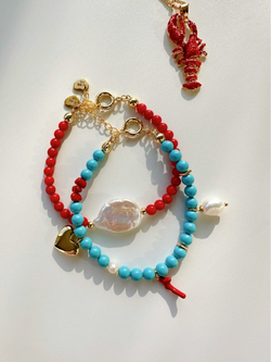 Браслет Коралл и Жеичужина