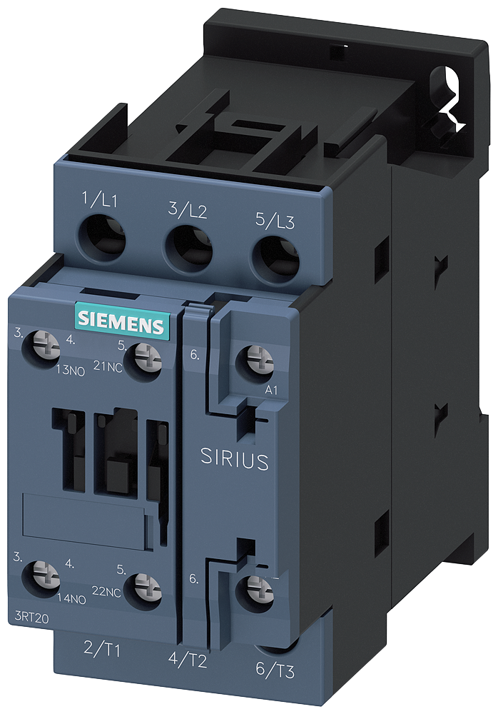 Siemens Контактор, 3 ПОЛ  AC-3, 5.5КВТ/400В, Блок-Контакты 1НО+1НЗ 3RT20241AP00