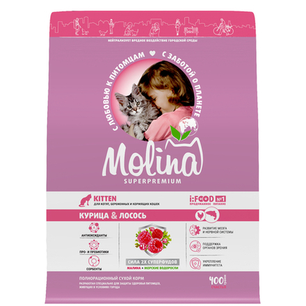 MOLINA Сухой корм для котят с курицей и лососем 0,4 кг