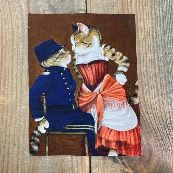 КОШАЧЬИ СТРАСТИ по мотивам Сьюзен Герберт Панно, холст 20 / 15 см 1