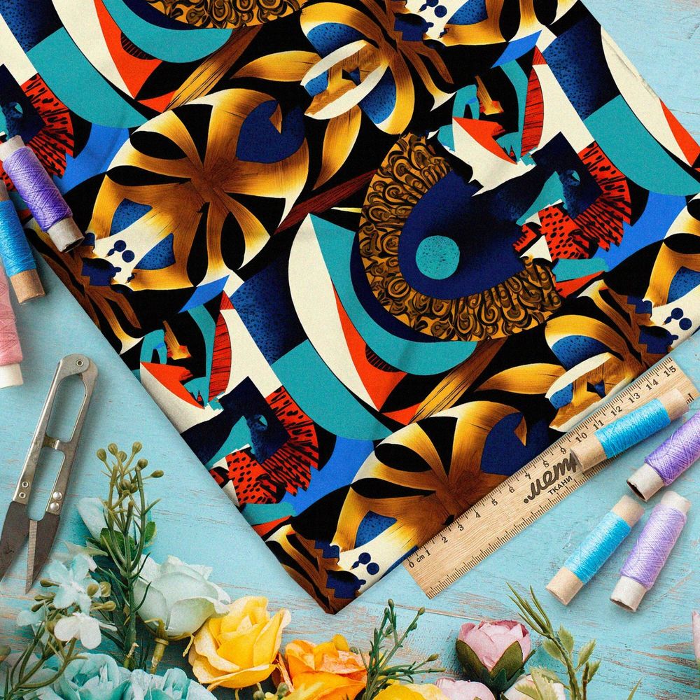 Ткань мембрана африканская маска