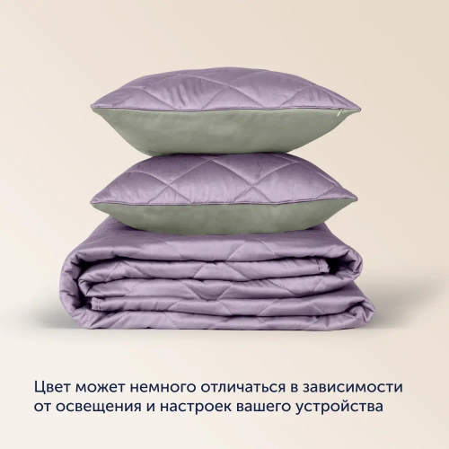 Покрывало + 2 наволочки BuyColor Фиалка/Шалфей
