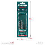KRAFTOOL НЕХ-1/4″, 5 шт, набор сверл по металлу для винтовёртов и шуруповертов IMPACT READY (29652-H5)