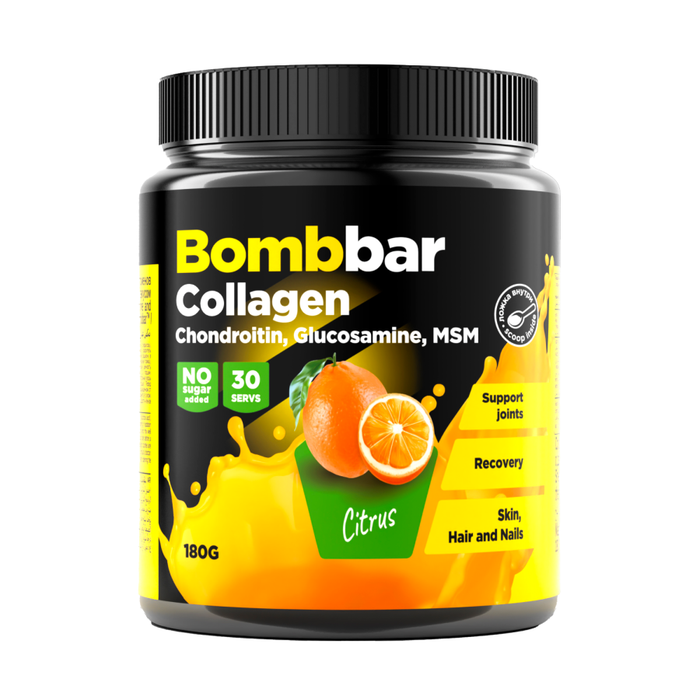 Коллаген &quot;Цитрус&quot;, Collagen with chondroitin glucosamine MSM &quot;Citrus&quot;, Bombbar, 180 г