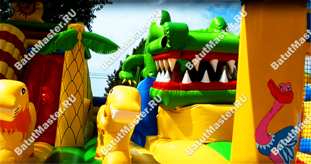 Надувной батут "Мульти-сафари крокодил"