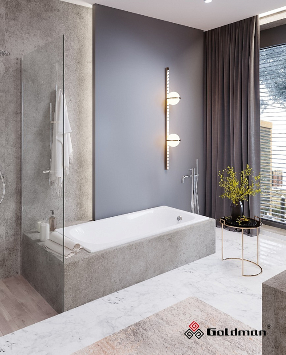 Ванна чугунная Goldman Classic 120х70 пристенная (Classic 120*70*40)