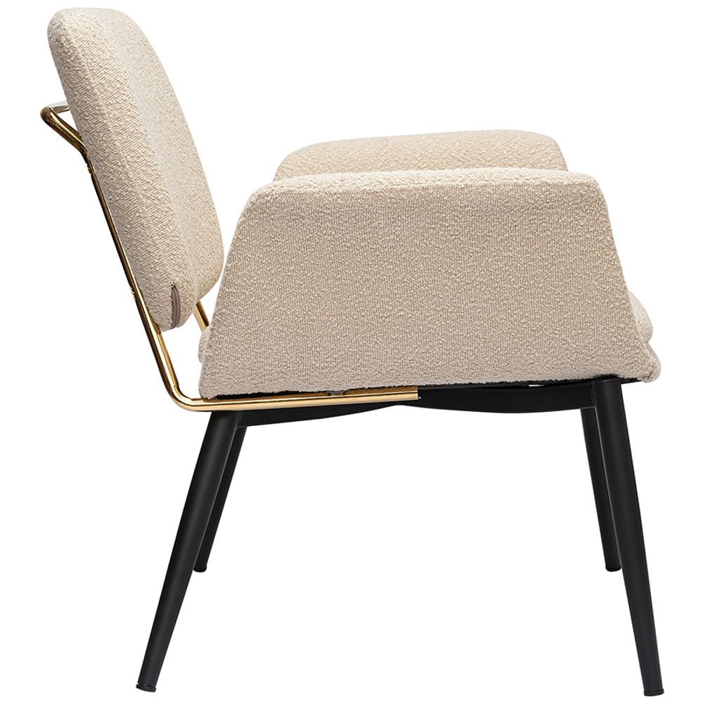 Лаунж-кресло Hilde, букле, серо-бежевое