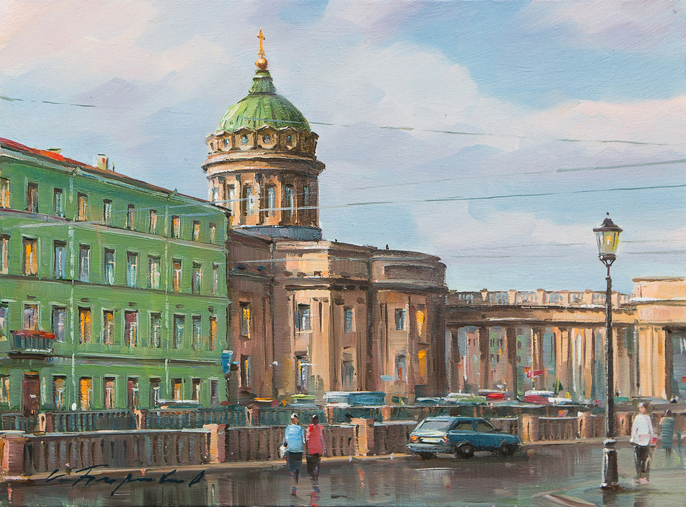 Картина маслом "Казанский собор" Бирюков