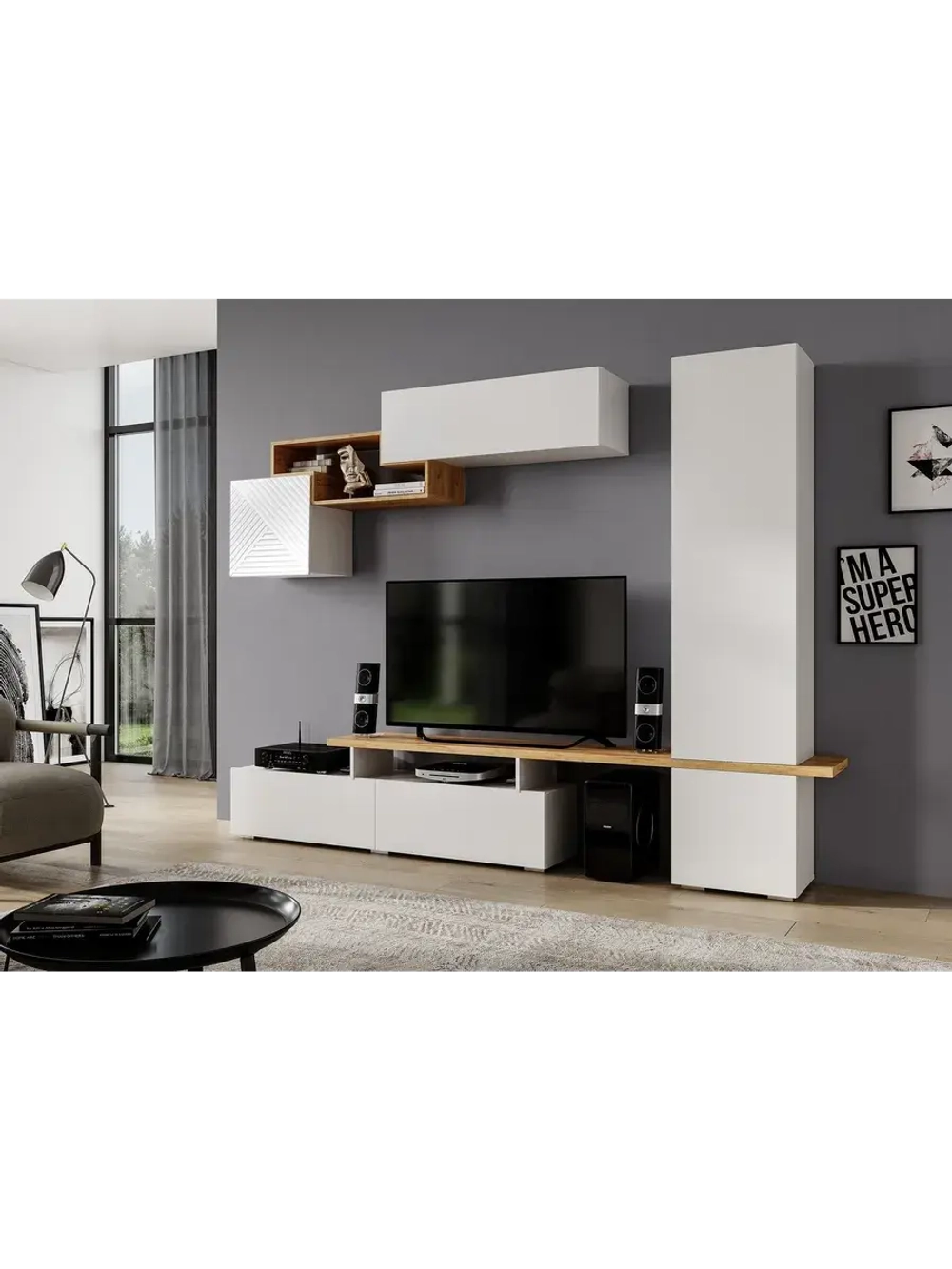 Стенка в гостиную со шкафом 270х35,3х200 см