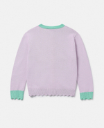 Кардиган STELLA McCARTNEY Сиреневый/Зеленая и желтая отделка/2 ракушки Девочка