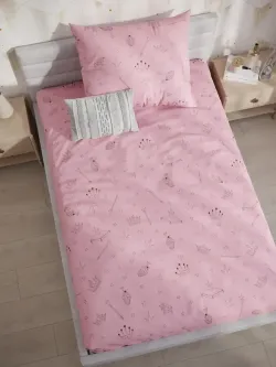 Постельное белье бязь Сказка "Сластена/Принцесса" 1,5-сп Наволочка 50х70 см 1 шт Простынь 150x215 см Пододеяльник 145x205 см