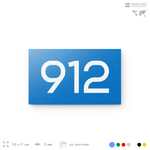 Номер на дверь 912, табличка на дверь для офиса, квартиры, кабинета, аудитории, склада, голубая 120х70 мм, Айдентика Технолоджи