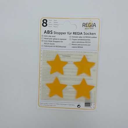 ABS-противоскользящие наклейки Regia для приклеивания к носкам, 8 наклеек в упаковке (желтые звезды)