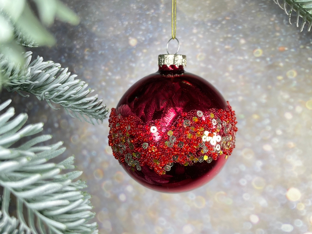 Набор шаров 12шт 8см House of Seasons красный/малиновый 3 вида в ассортименте