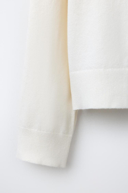 ZARA ОДНОТОННЫЙ КАРДИГАН, ЭКРЮ