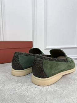 Лоферы Loro Piana Summer Walk со вставками кожи крокодила