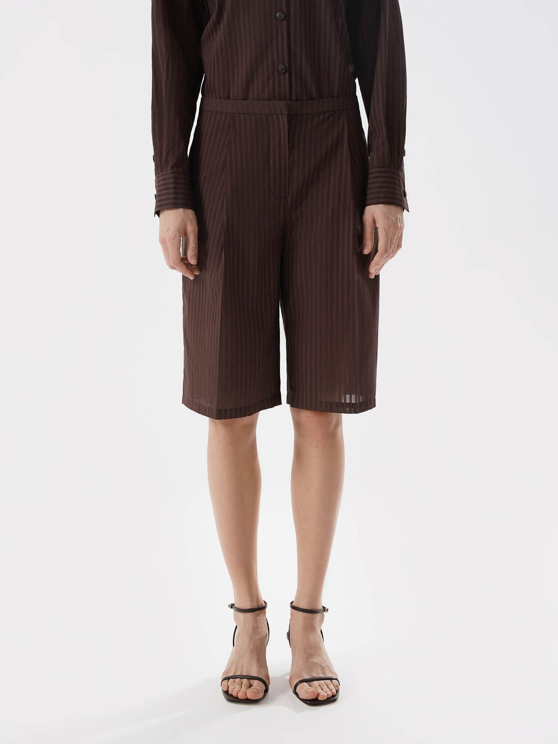 Бермуды в полоску chocolate