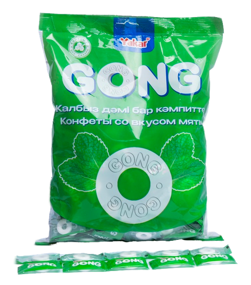 Сахарное драже Yakar "Gong candy" со вкусом мяты 500гр*12 пакетов