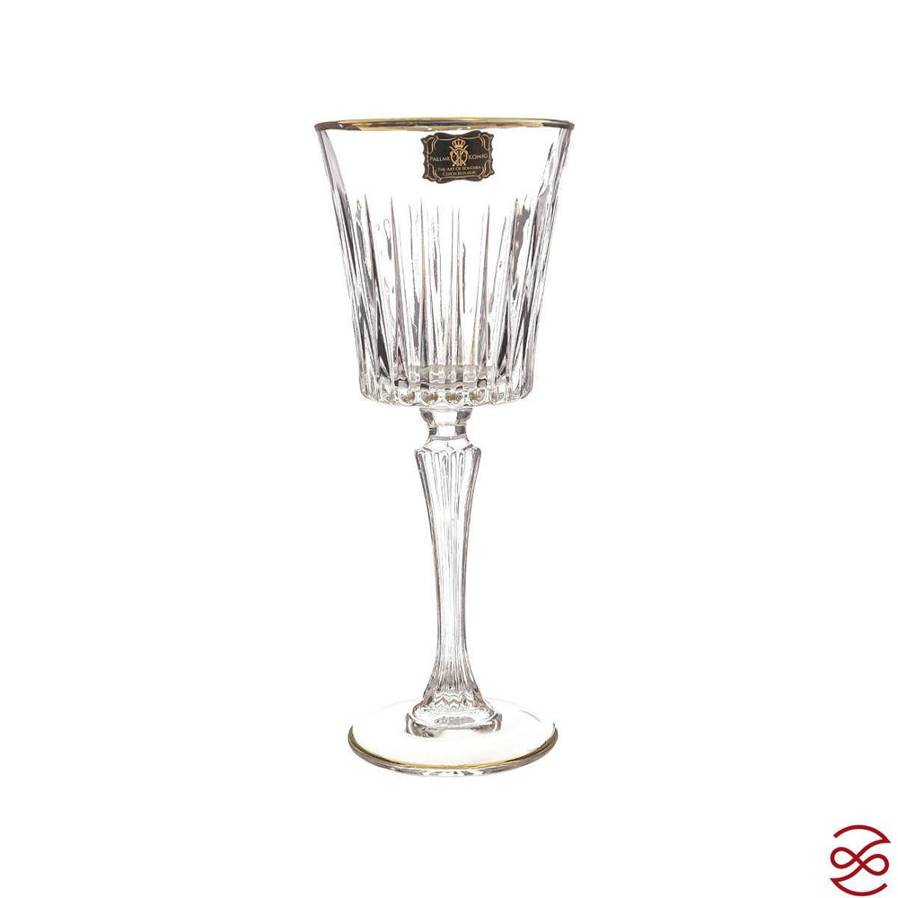 Набор бокалов для вина AS Crystal Timeless золотая полоса 230 мл (6 шт)