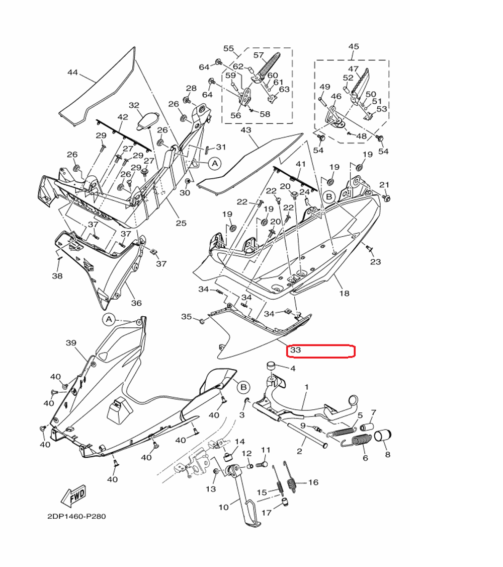 2DP-F171L-00-P1. MOLE, SIDE COVER 1. Yamaha N-Max