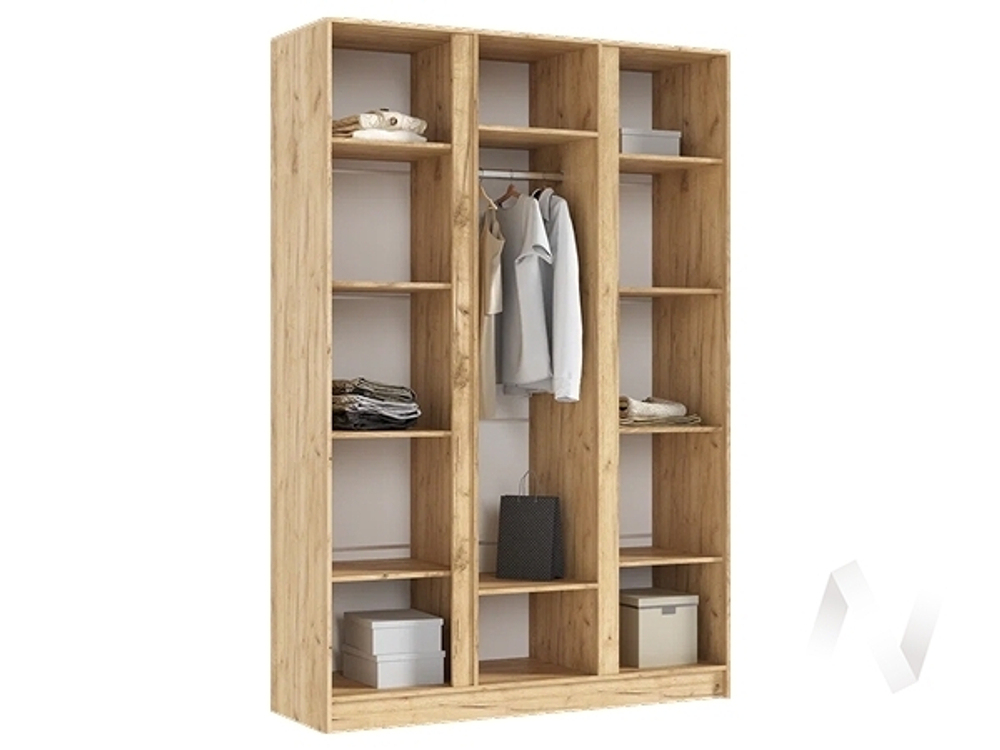 Шкаф 3-х ств. (1500) Келвин (дуб крафт/белый глянец)