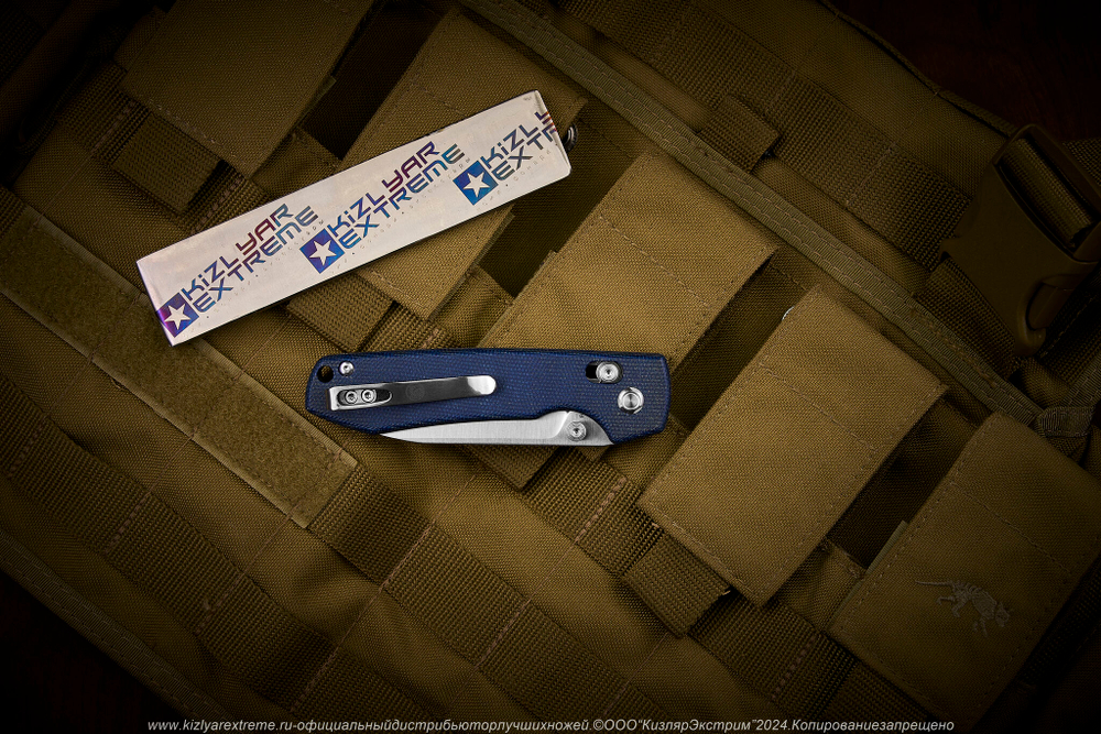 Нож Vosteed Raccoon CB сталь 14C28N Satin Cleaver рукоять Blue Micarta