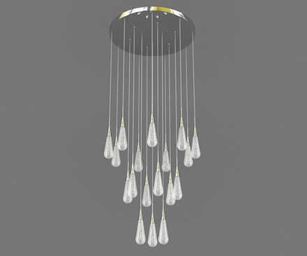 Люстра каскадная Гутта хром d50 h300 Led 54W (4000k)