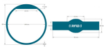 RFID браслет EM-Marine (OVAL-EM) СИНЕ-ЗЕЛЕНЫЙ, диаметр 65 мм