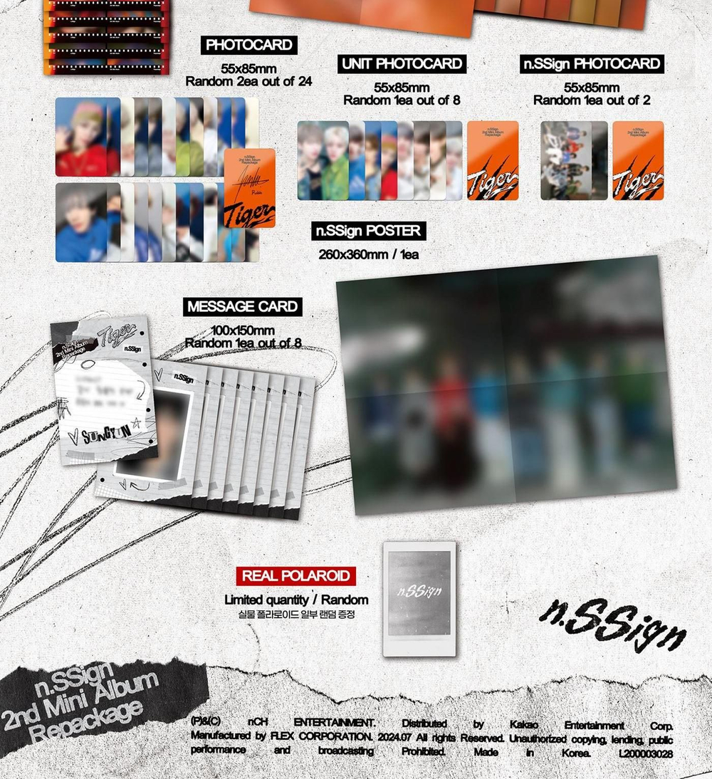Альбом n.SSign - Tiger 2nd Mini Album LIMITED Edition Repackage RANDOM Version
