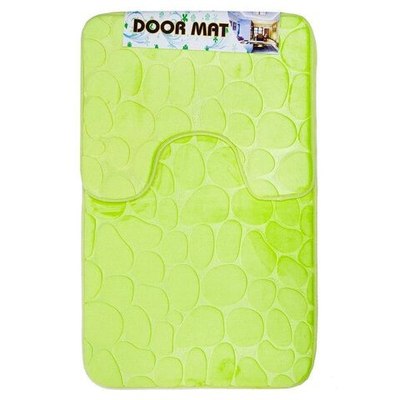 Набор ковриков для ванной и туалета, 2 шт, 0.5х0.8, 0.4х0.5 м, ПЭ, фисташ, Камешки, Y9-036