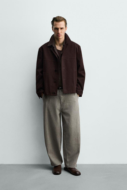 ZARA БРЮКИ BALLOON FIT, СЕРЫЙ/СИНИЙ