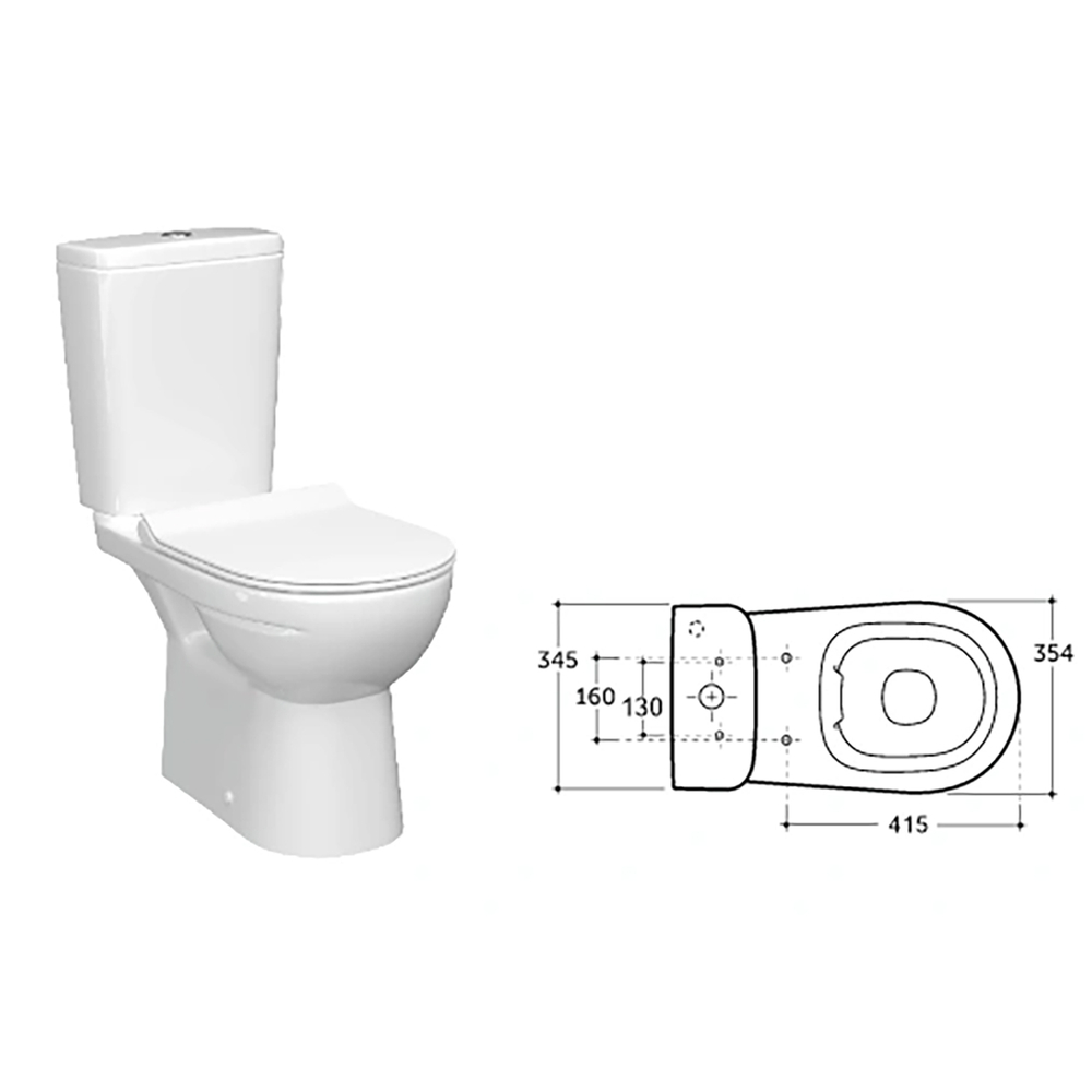 Унитаз-компакт "Альбано" R Slim безободковый (ниж.подв.,гор. выпуск, сид.полип.2кн.арм.) КЕРАМИН