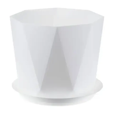 Кашпо ПРИЗМА D220мм 4,7л с поддоном белый (комплект 8 шт)