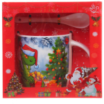 Кружка керамическая 370мл «Загадочный Дракон» с ложкой в подарочной коробке