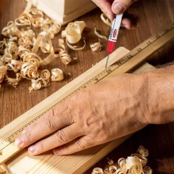 Маркер строительный тонкий разметочный с длинным наконечником 2 шт (черный, белый)