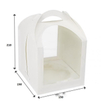 Коробка для кулича с двумя полукруглыми окнами 15х15х21 см. С ложементом