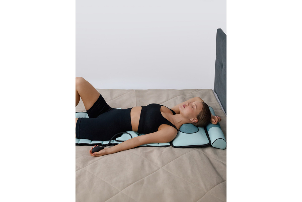 Матрас массажный с подушками CleverCare Silver Cloud, цвет голубой