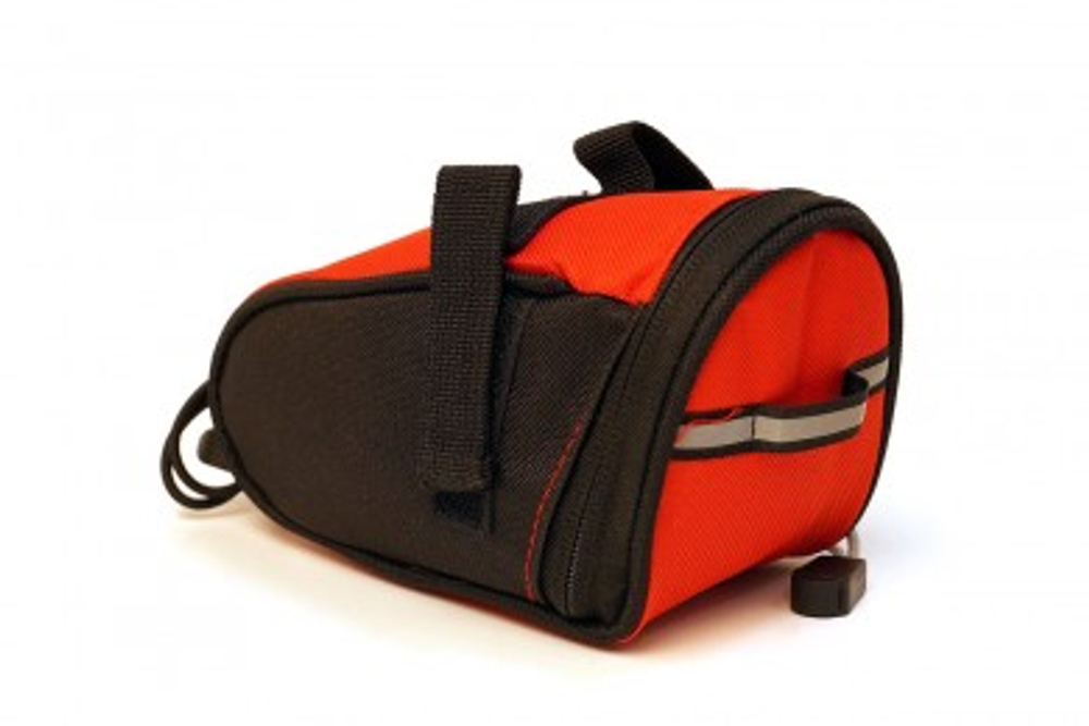 Велосумка под седло FLE-21-1 (на липучках) черно-красная