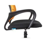 Кресло оператора Helmi HL-M95 R (695) "Airy", спинка сетка оранжевая/сиденье ткань TW черная, пиастра