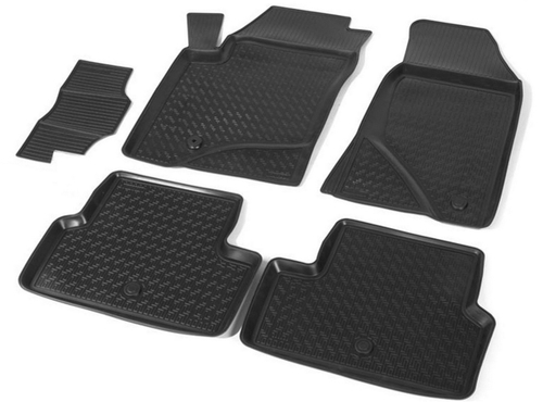 Коврики в салон автомобиля Rival для Ford Focus II поколение седан, хэтчбек, универсал 2005-2011, полиуретан, с крепежом, 5 частей, 11801001