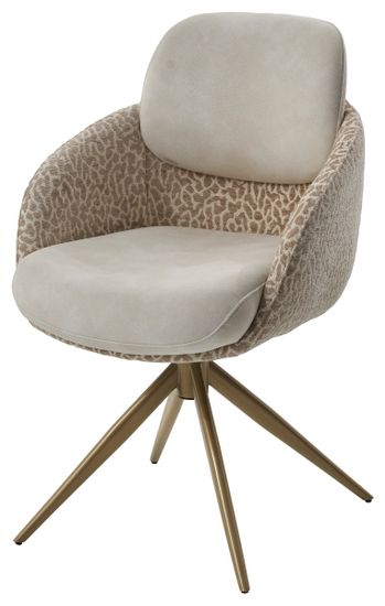 Стул ГРЕЙС (GRACE) 360 град., цвет ЛАТТЕ PENA-110 / HUNTER-120, ткань / ШАМПАНЬ каркас