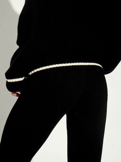 Женские брюки черного цвета из шерсти и кашемира - фото 6