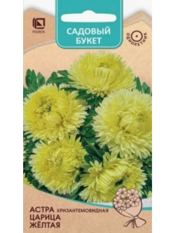 Семена Астра Царица желтая. Семена Профи.